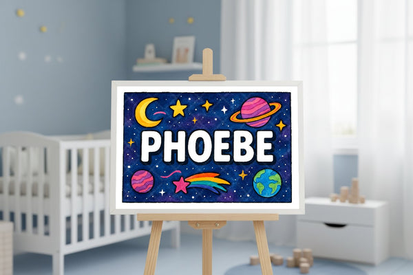 "Phoebe" Amongst the Stars Personalized Space Artwork