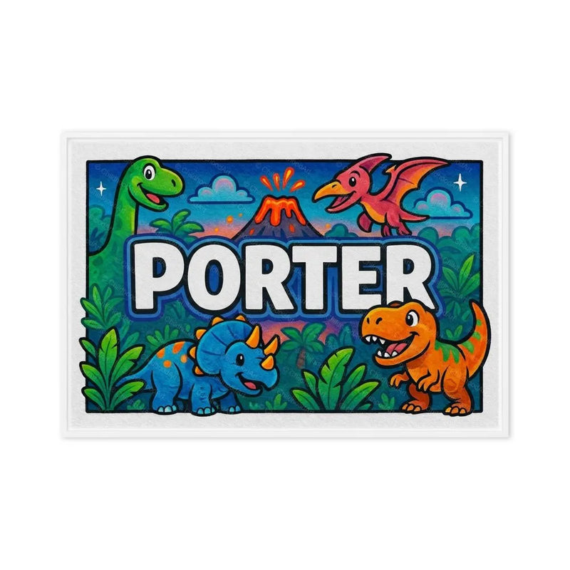 Porter Name Art - Dinosaur Adventure personalized wall print for kids