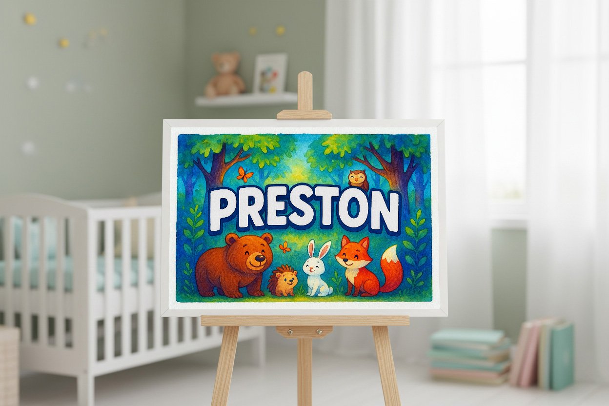 Personalized name art for Preston