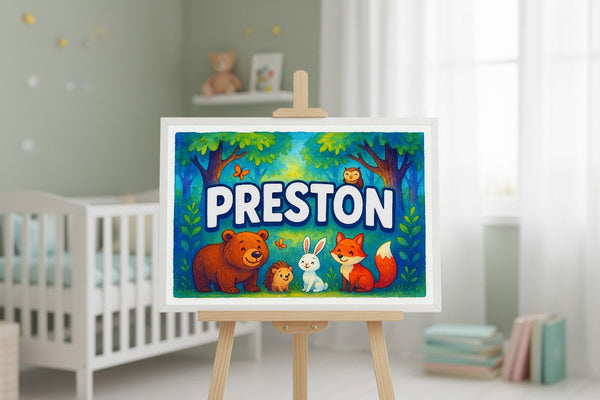 Preston’s Personalized Forest Friends Art