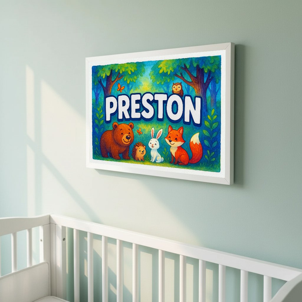Personalized name art for Preston