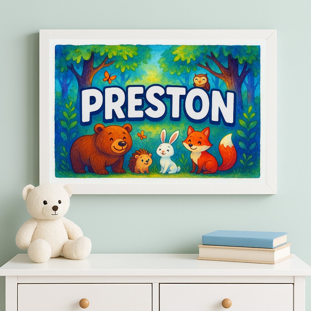 Personalized name art for Preston