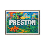 Preston Name Art - Dinosaur Adventure personalized wall print for kids