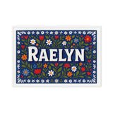 Raelyn Name Art - Floral Farmhouse personalized wall print for kids