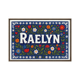 Raelyn Name Art - Floral Farmhouse personalized wall print for kids
