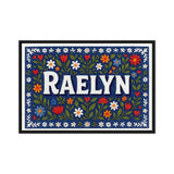 Raelyn Name Art - Floral Farmhouse personalized wall print for kids