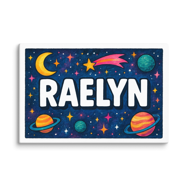 Raelyn Name Art - Space Explorers Personalized Wall Art