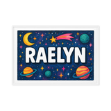 Raelyn Name Art - Space Explorers personalized wall print for kids