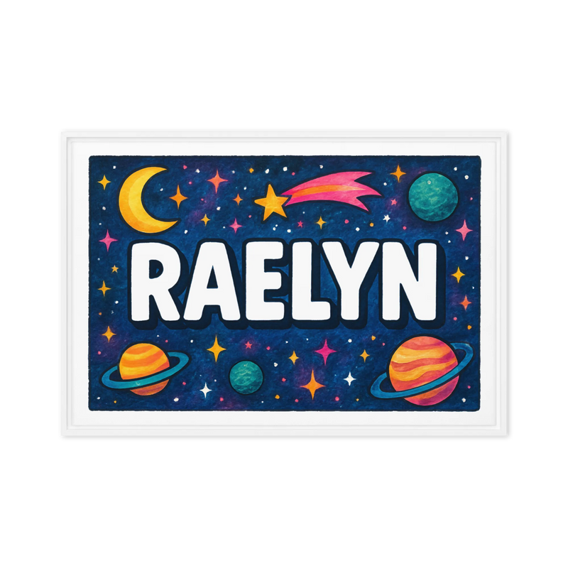 Raelyn Name Art - Space Explorers personalized wall print for kids