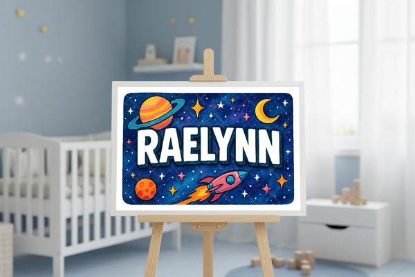 "Raelynn" Amongst the Stars Personalized Space Artwork