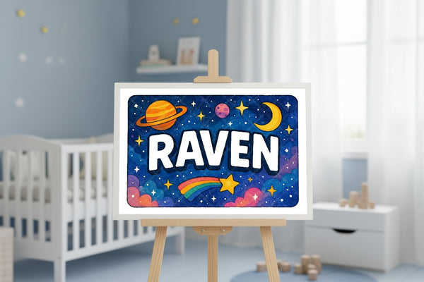"Raven" Amongst the Stars Personalized Space Artwork