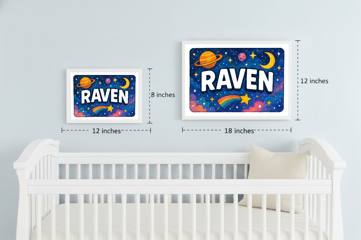 Personalized space name art for Raven