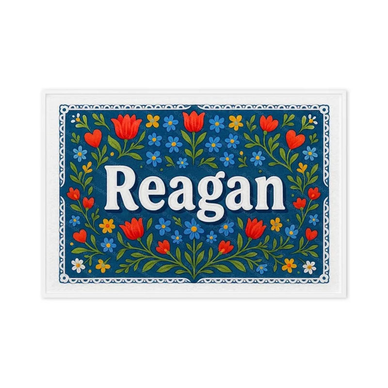 Reagan Name Art - Floral Farmhouse personalized wall print for kids