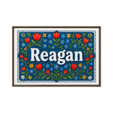 Reagan Name Art - Floral Farmhouse personalized wall print for kids