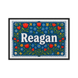 Reagan Name Art - Floral Farmhouse personalized wall print for kids