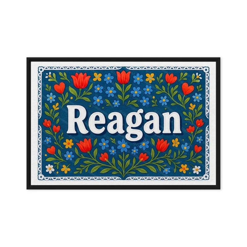Reagan Name Art - Floral Farmhouse personalized wall print for kids