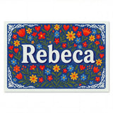 Rebeca Name Art - Floral Farmhouse personalized wall print for kids