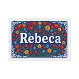 Rebeca Name Art - Floral Farmhouse personalized wall print for kids