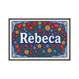 Rebeca Name Art - Floral Farmhouse personalized wall print for kids