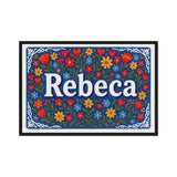 Rebeca Name Art - Floral Farmhouse personalized wall print for kids