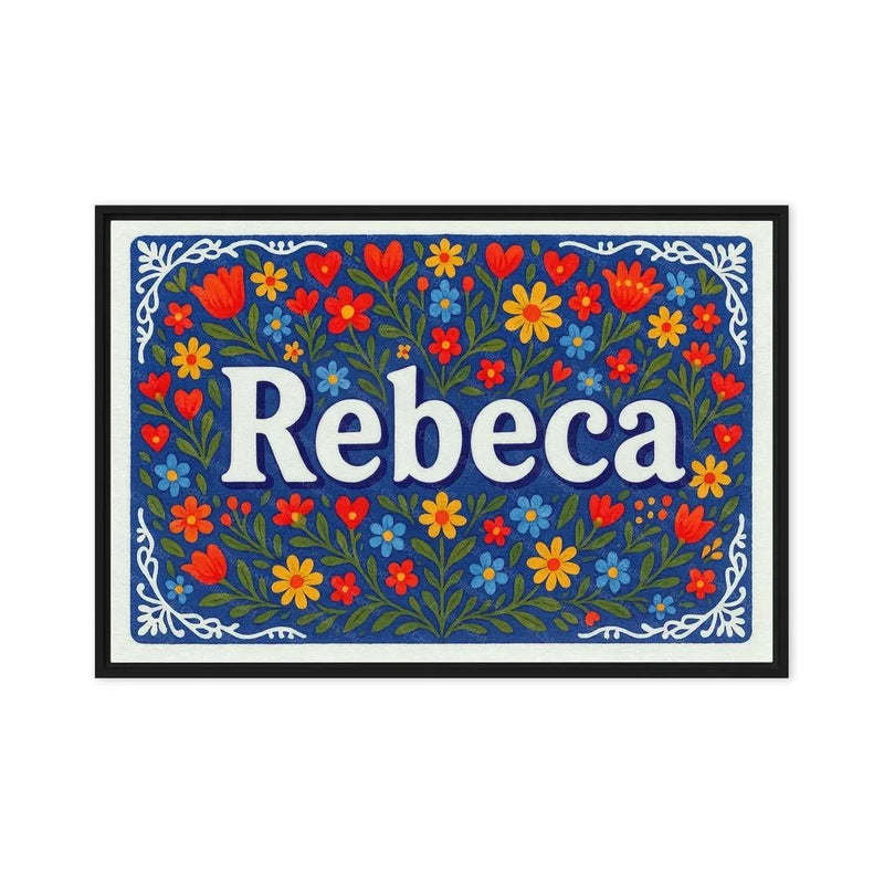 Rebeca Name Art - Floral Farmhouse personalized wall print for kids