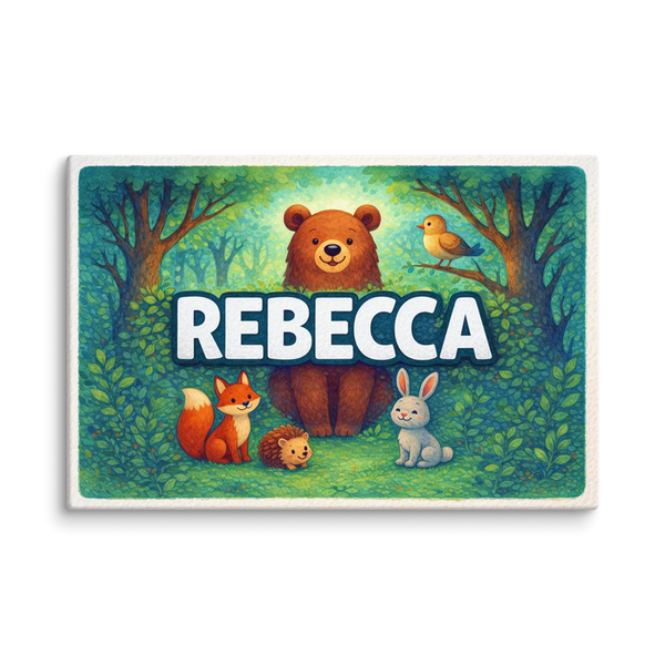 Rebecca Name Art - Forest Friends Personalized Wall Art