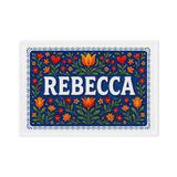 Rebecca Name Art - Floral Farmhouse personalized wall print for kids