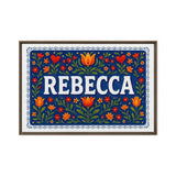 Rebecca Name Art - Floral Farmhouse personalized wall print for kids