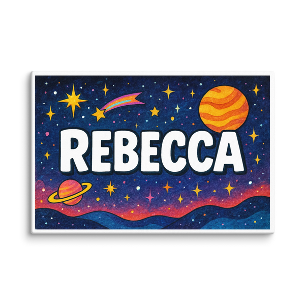 Rebecca Name Art - Space Explorers Personalized Wall Art