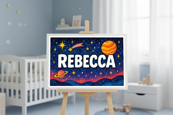 "Rebecca" Amongst the Stars Personalized Space Artwork