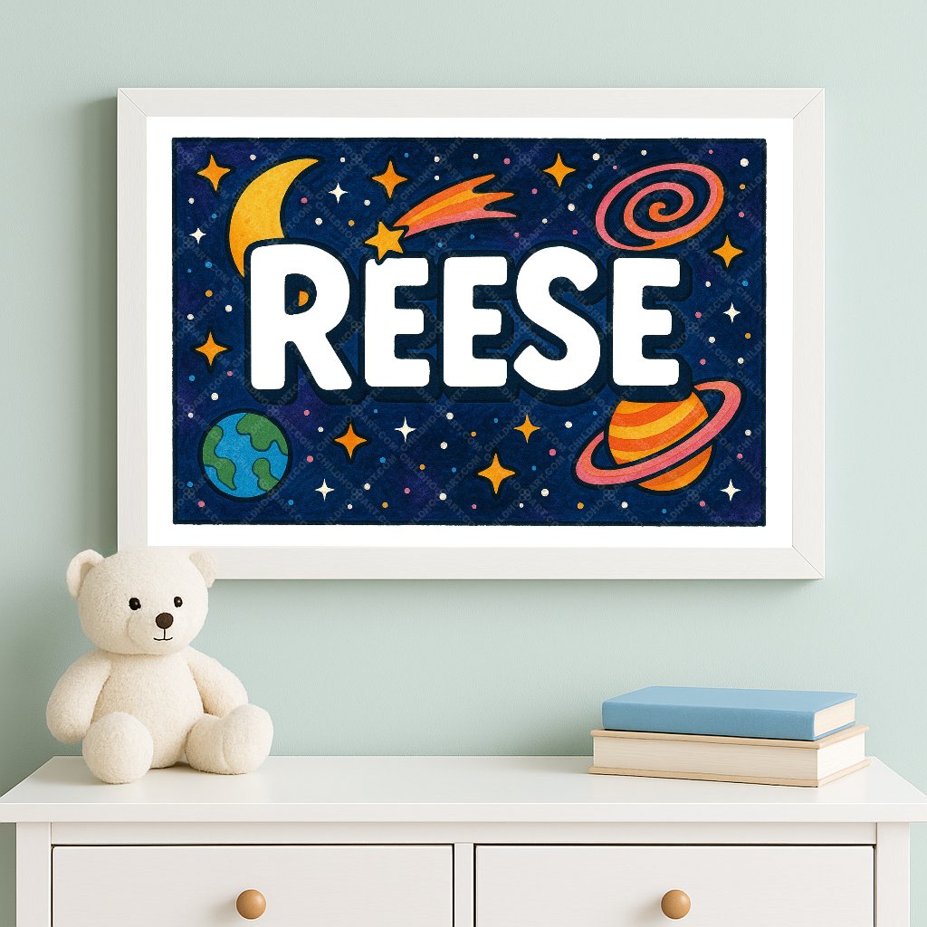 Personalized space name art for Reese