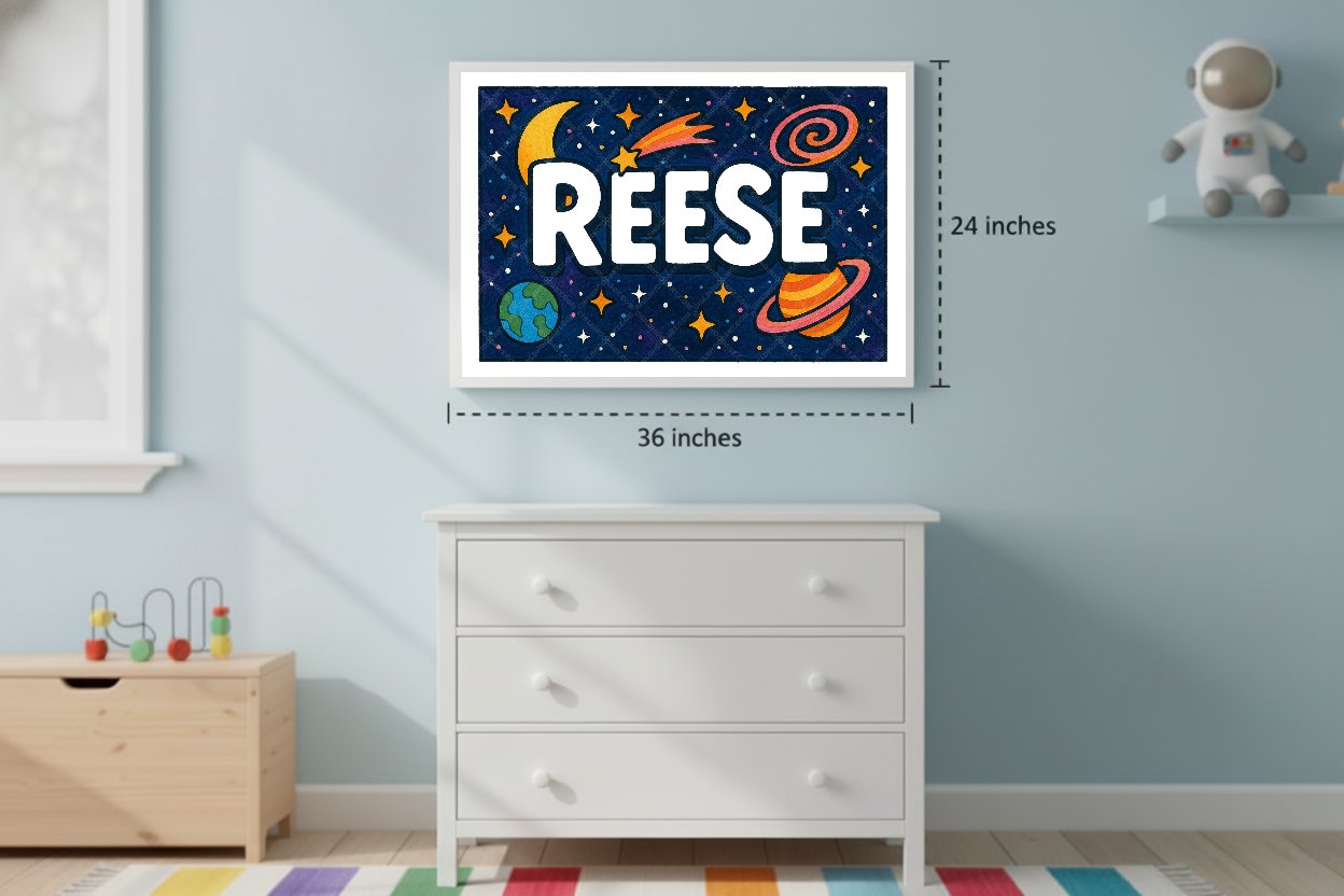 Personalized space name art for Reese