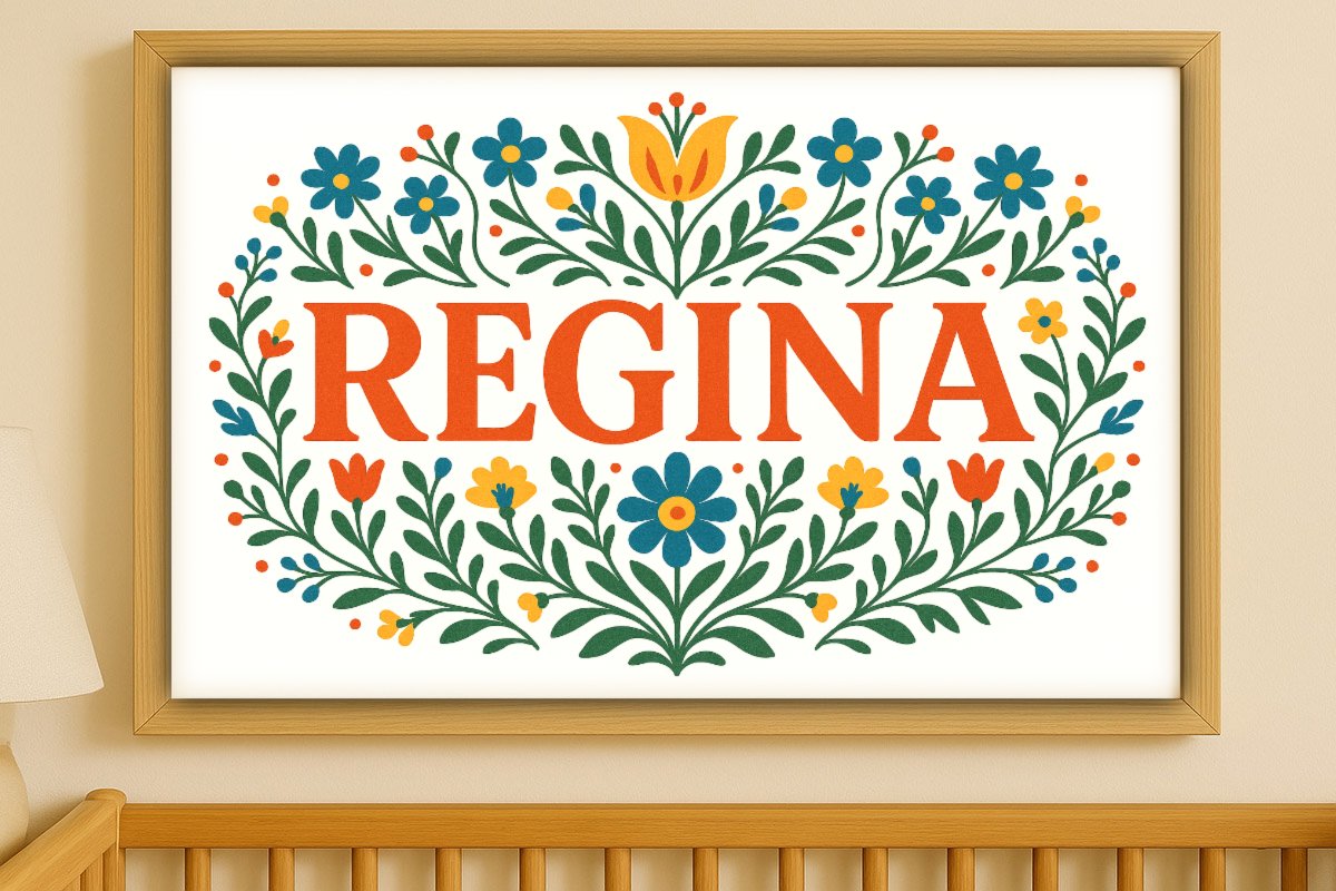 Regina Personalized Art - Simple Floral 04