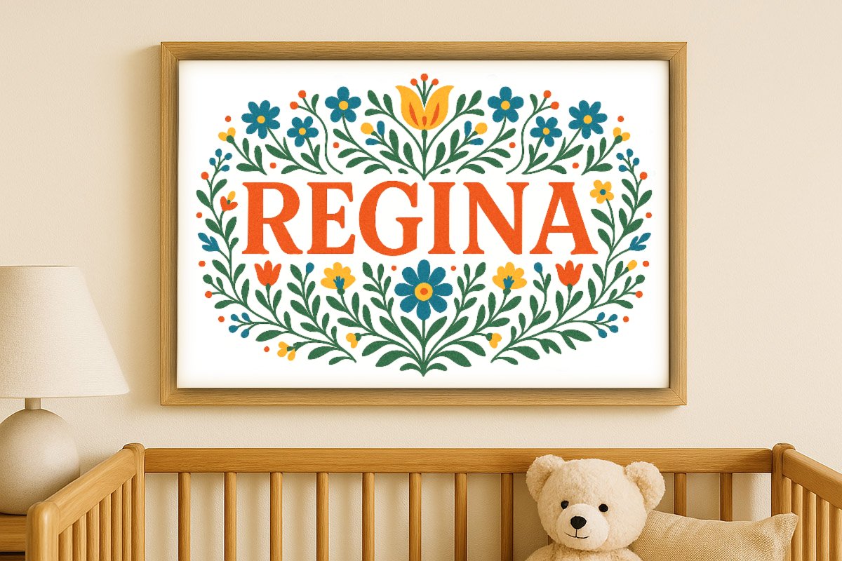 Regina Personalized Art - Simple Floral 04