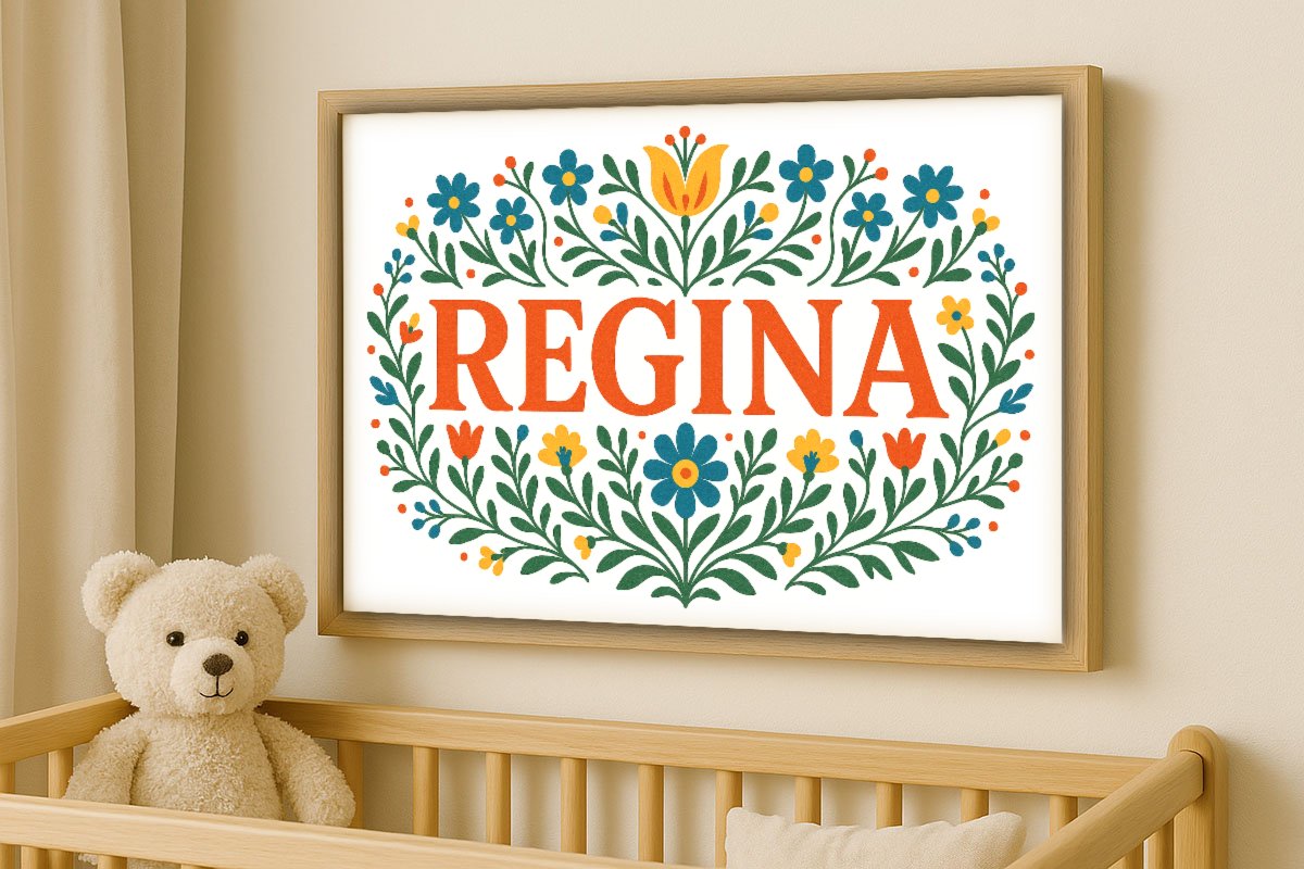 Regina Personalized Art - Simple Floral 04