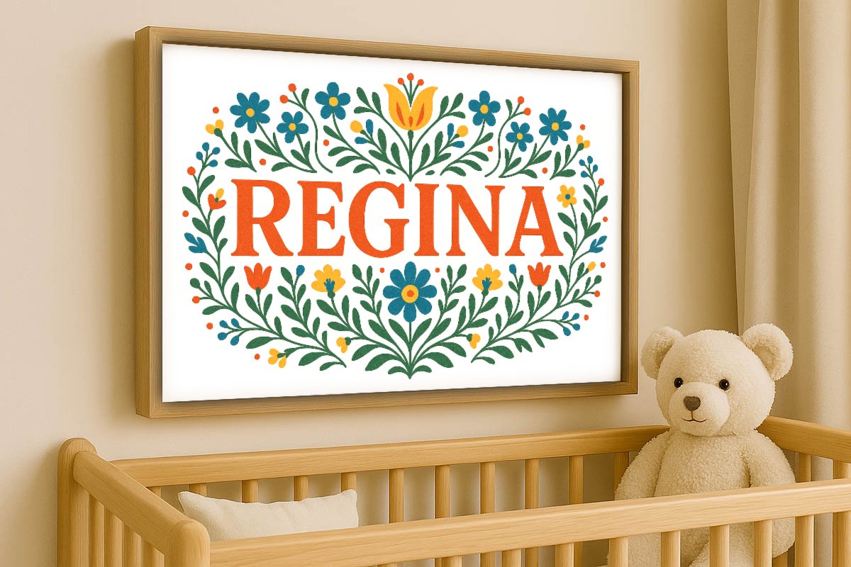 Regina Personalized Art - Simple Floral 04