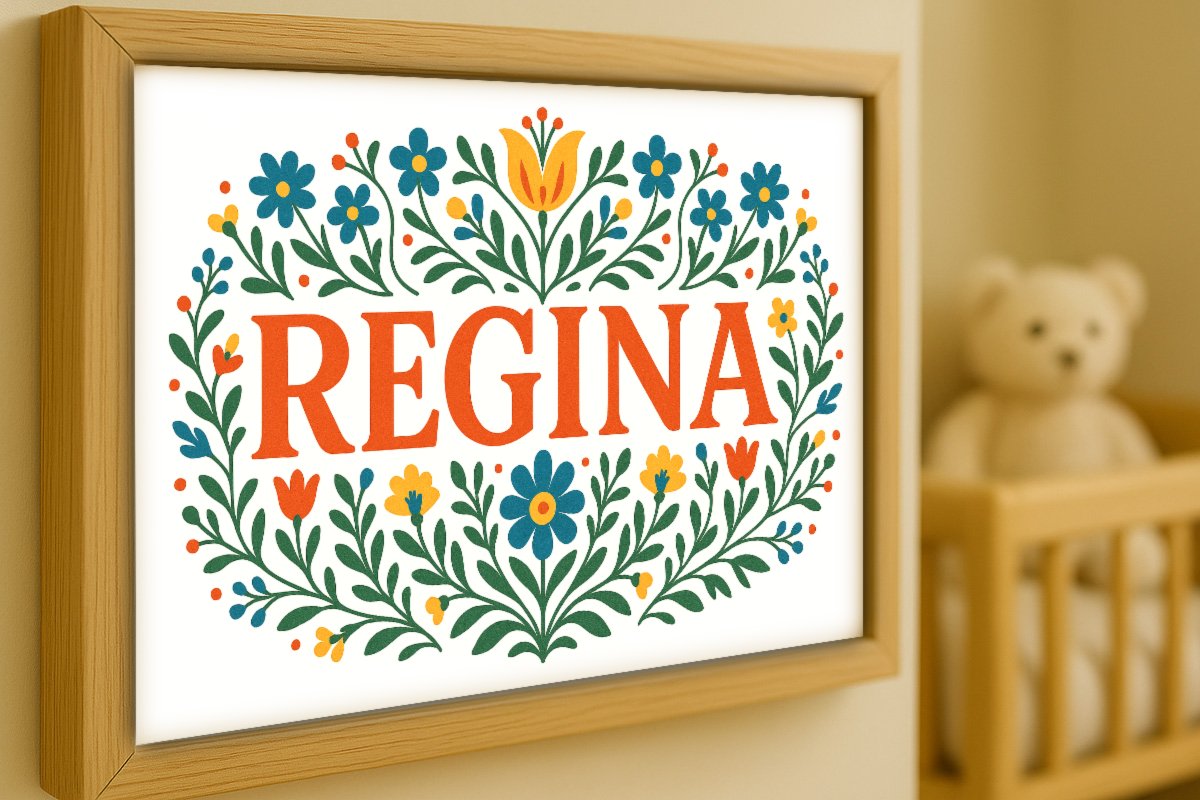 Regina Personalized Art - Simple Floral 04