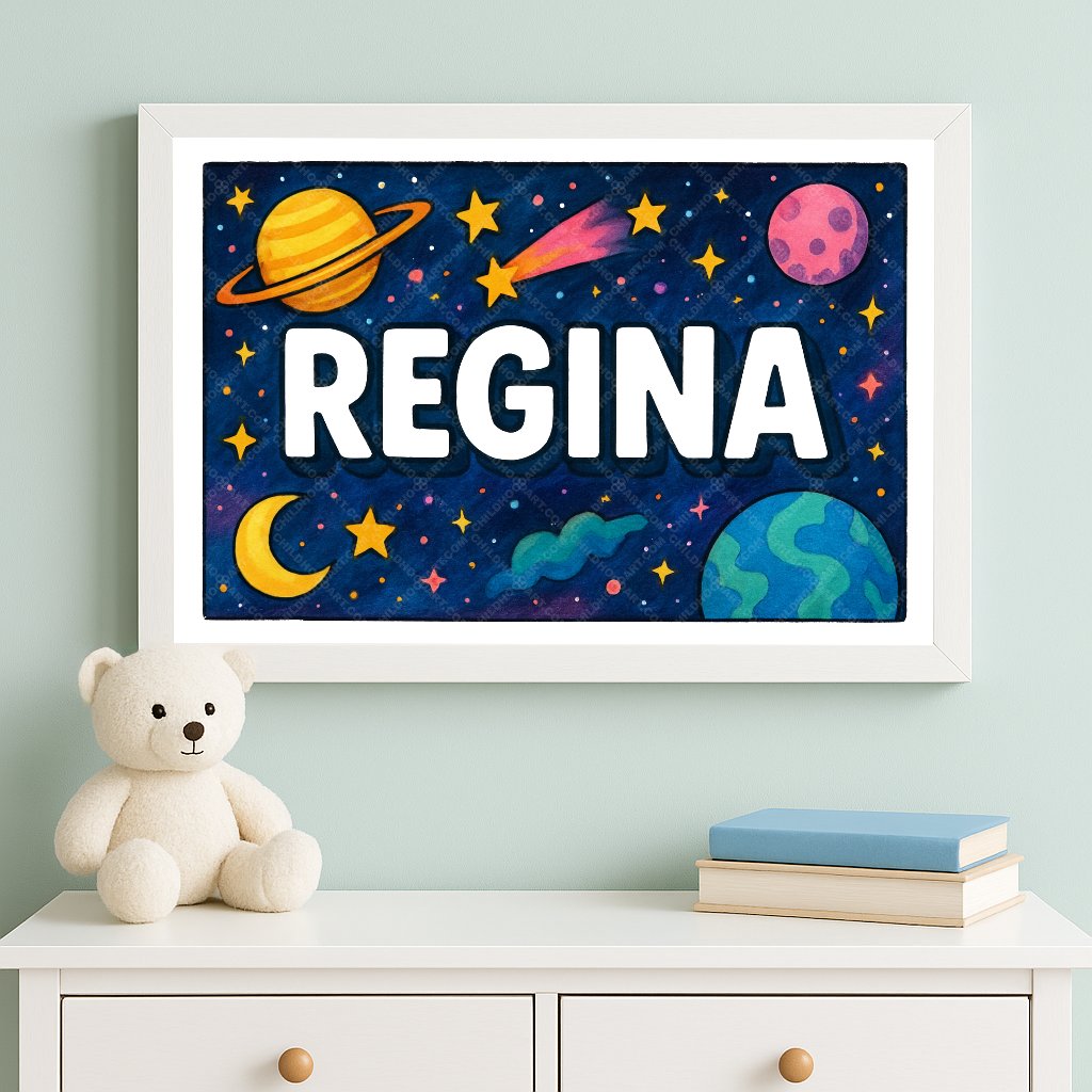Personalized space name art for Regina