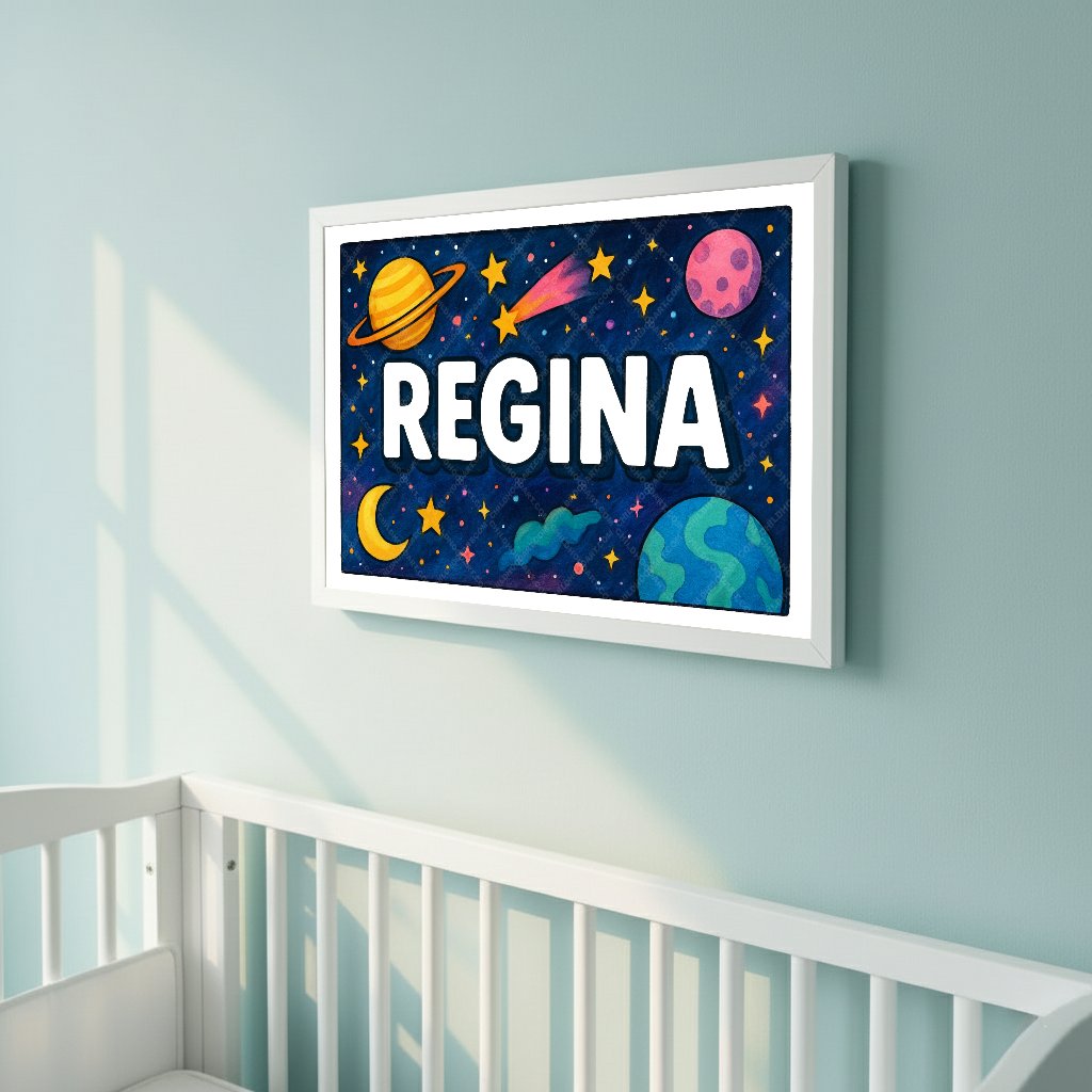 Personalized space name art for Regina