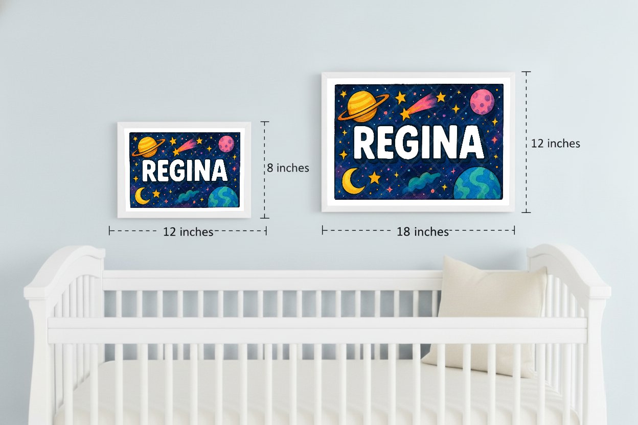Personalized space name art for Regina