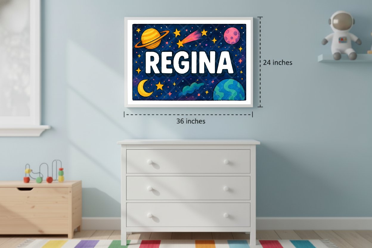 Personalized space name art for Regina