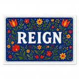 Reign Name Art - Floral Farmhouse personalized wall print for kids