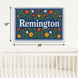 Remington Name Art - Floral Farmhouse personalized wall print for kids