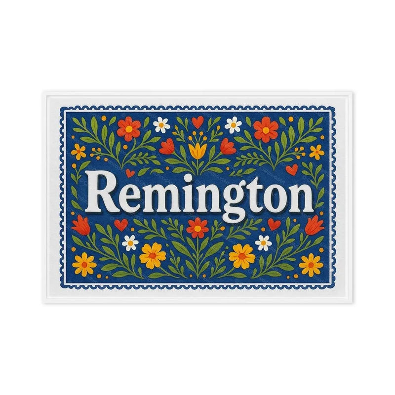 Remington Name Art - Floral Farmhouse personalized wall print for kids