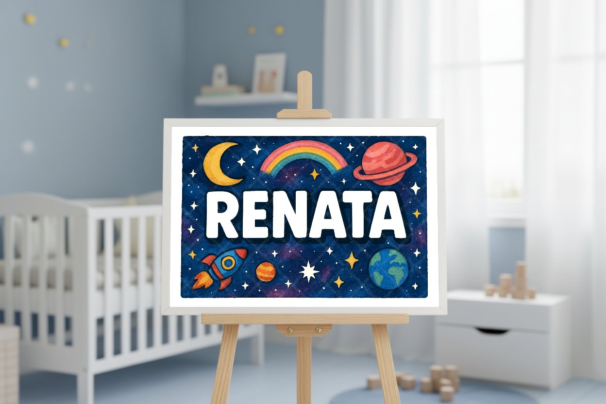 Personalized space name art for Renata