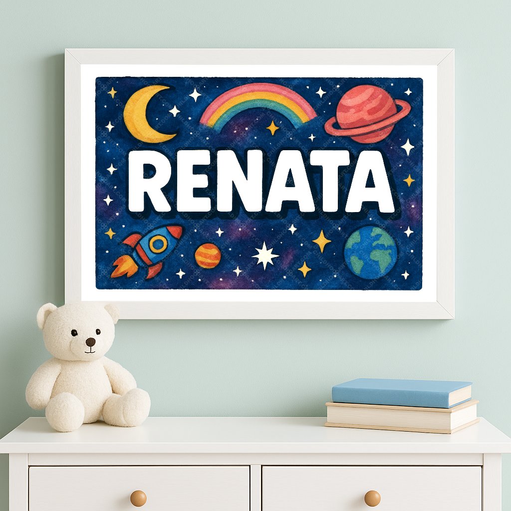 Personalized space name art for Renata