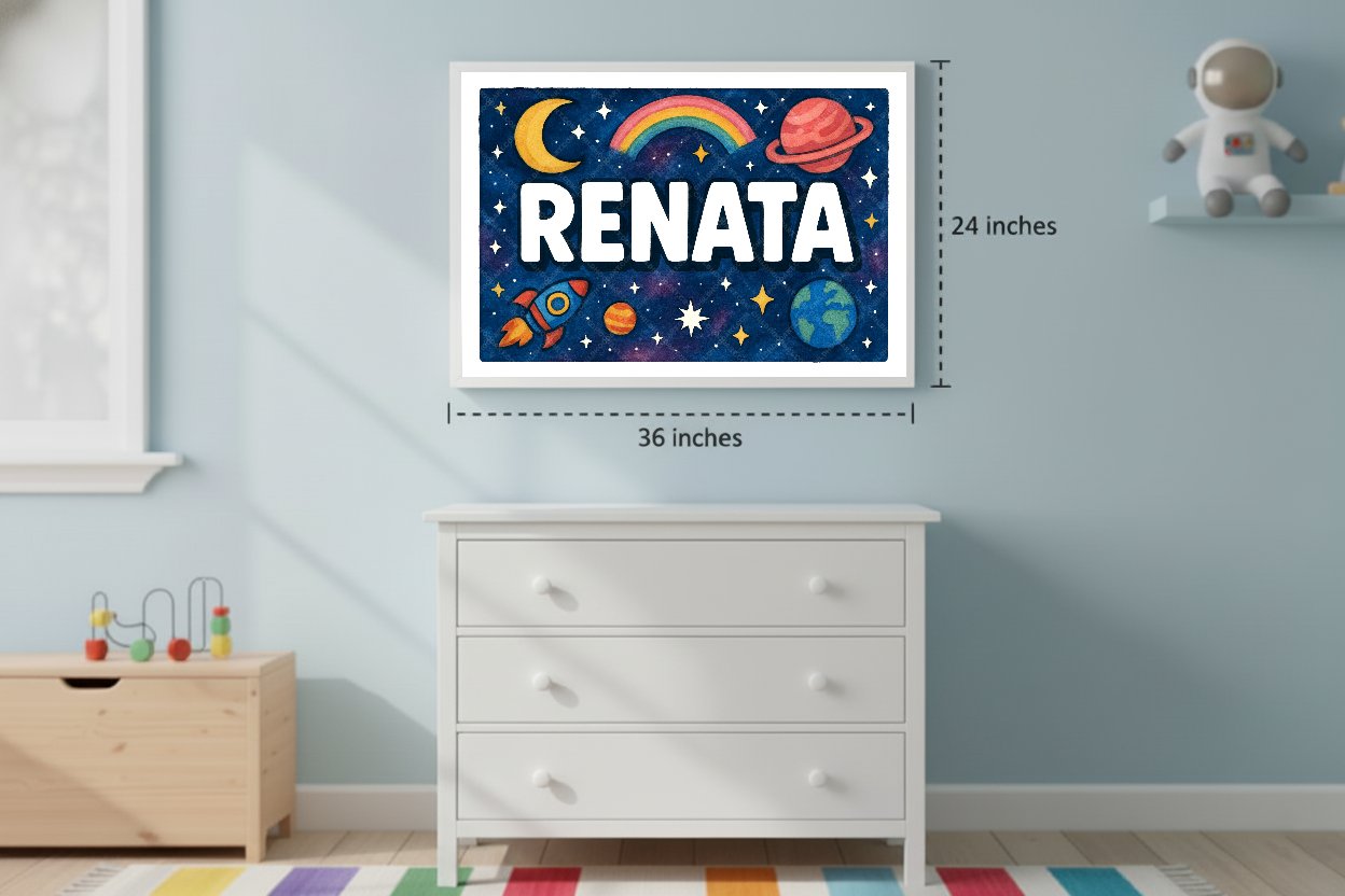 Personalized space name art for Renata