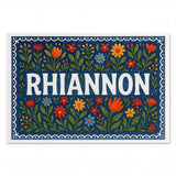 Rhiannon Name Art - Floral Farmhouse personalized wall print for kids