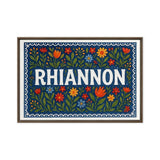 Rhiannon Name Art - Floral Farmhouse personalized wall print for kids