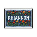 Rhiannon Name Art - Floral Farmhouse personalized wall print for kids